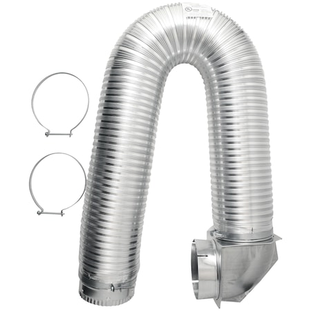 Builders Best UL Transition-Duct 4" x 8 ft. Single-Elbow Kit 111718